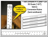 Umrechnungs-Lineal metrisch - 1:87 4 Stck PROSES PR-CR-87M