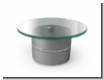 Drehdisplay silber mit Glasdrehteller Glass top turntable 15,3cm